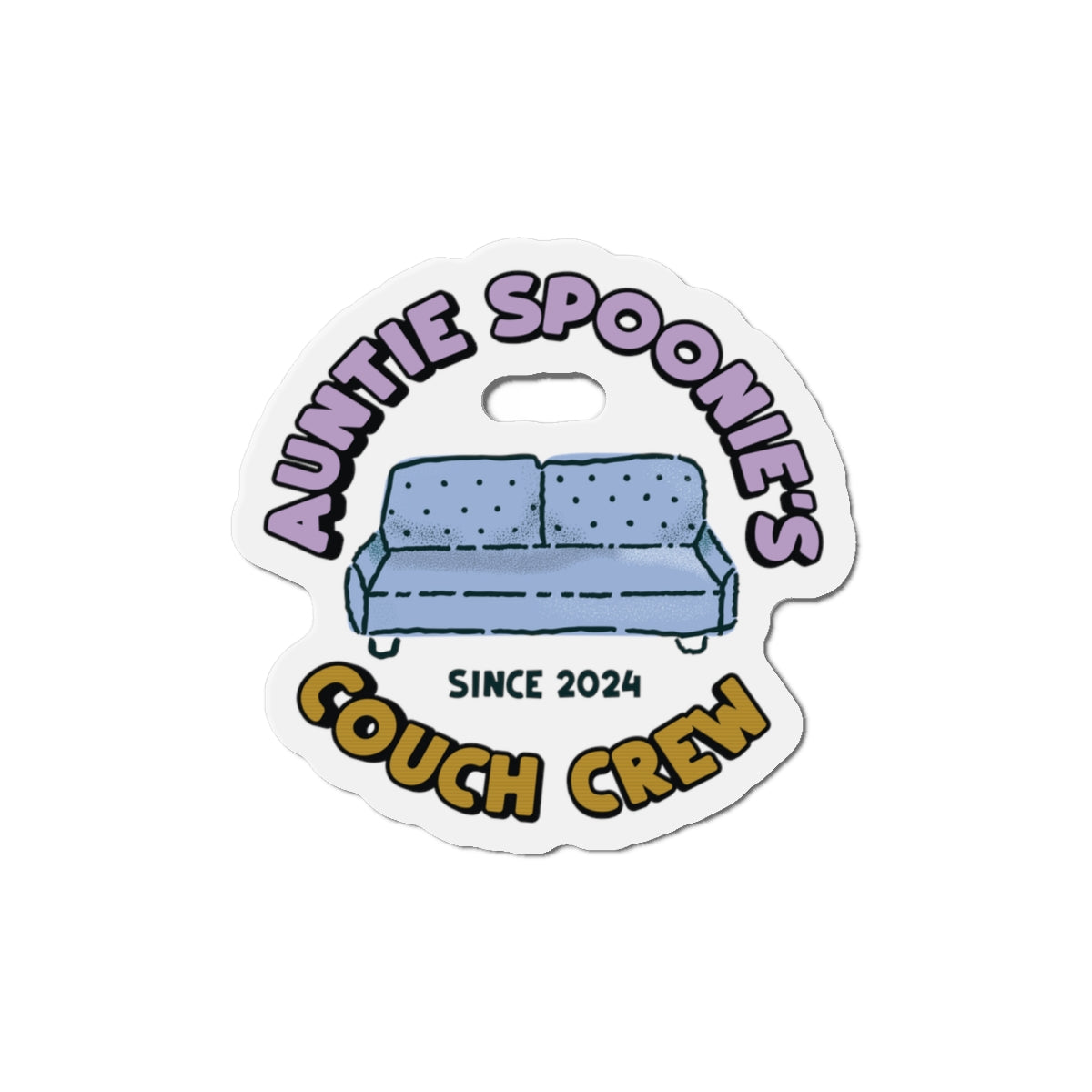 Auntie Spoonie’s Couch Crew Magnet | Cozy Found Family Vinyl Magnet | Chronically Humored x Shop Intaglio