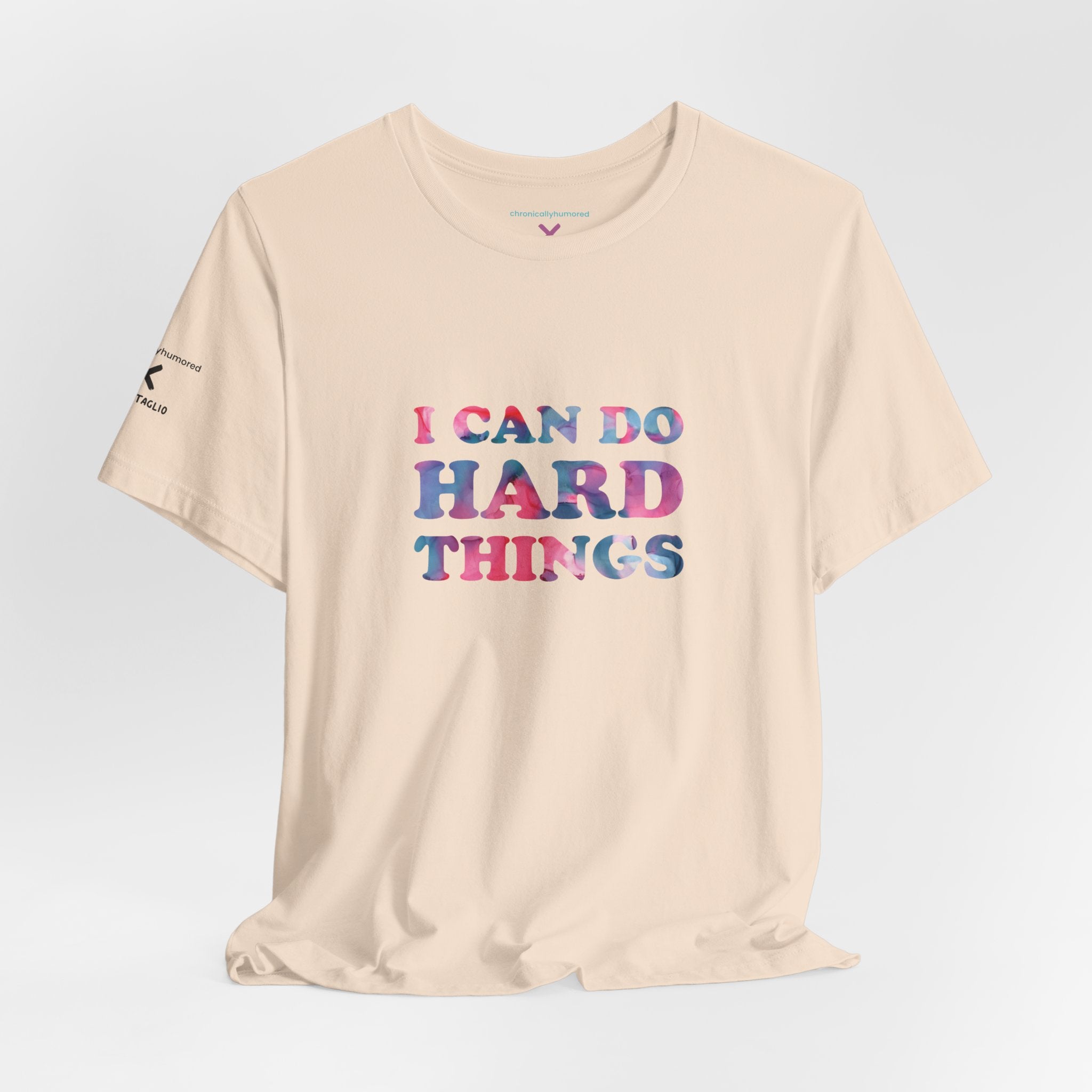 I Can Do Hard Things T-Shirt – Empowerment Unisex Tee, Chronically Humored x Shop Intaglio, Auntie Spoonie, Disabled LGBTQIA+ Business, Neurodivergent & Chronic Illness Affirmation