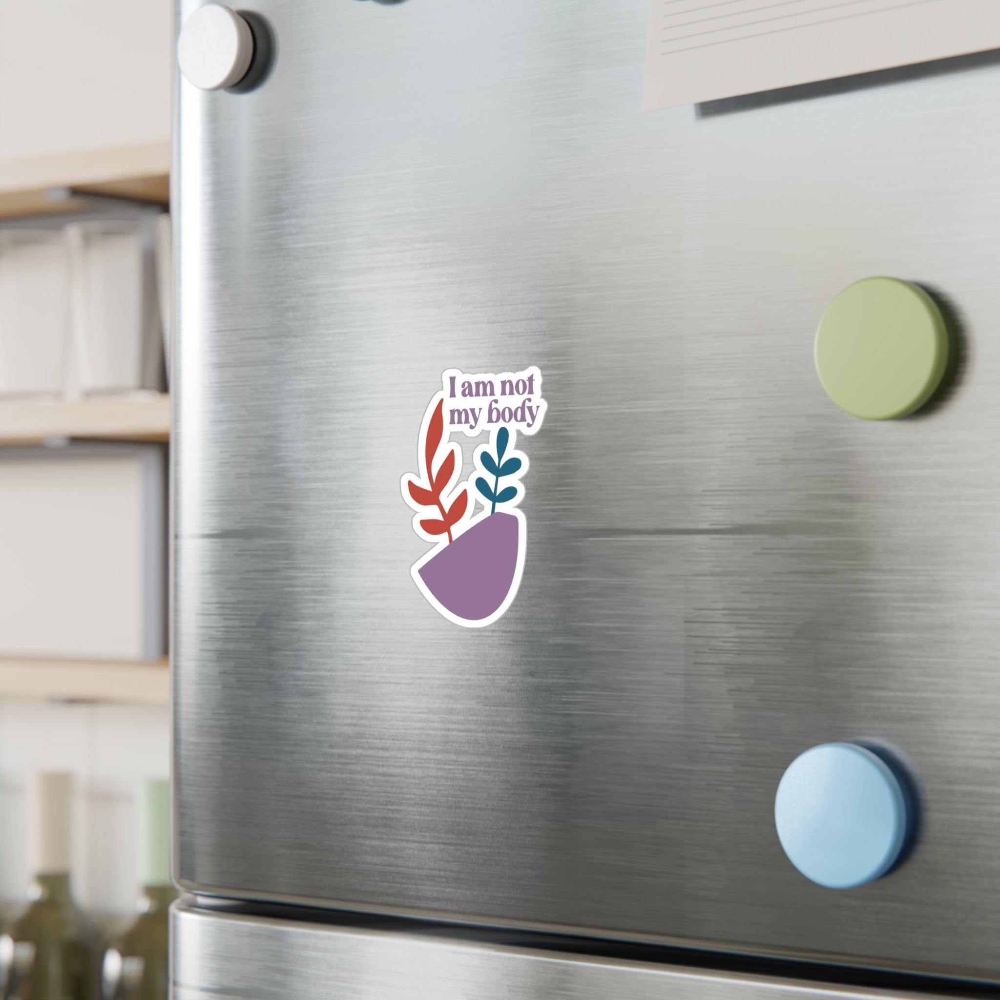 I Am Not My Body Sticker – Chronically Humored x Shop Intaglio, Auntie Spoonie Affirmation Decal, Chronic Illness & Disability Advocacy