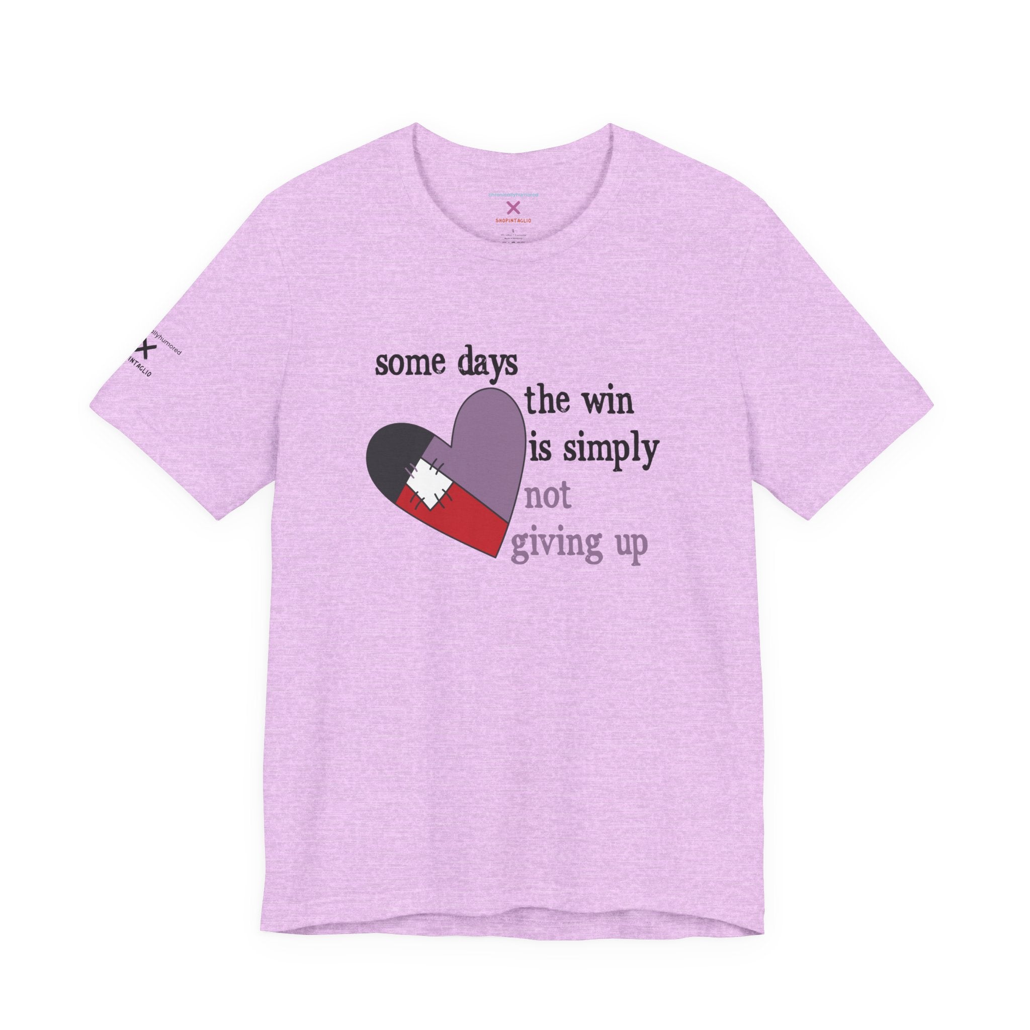 Not Giving Up Graphic Tee | Resilient Unisex Chronic Illness & Disability Strength Shirt XS–4X | Chronically Humored x Shop Intaglio