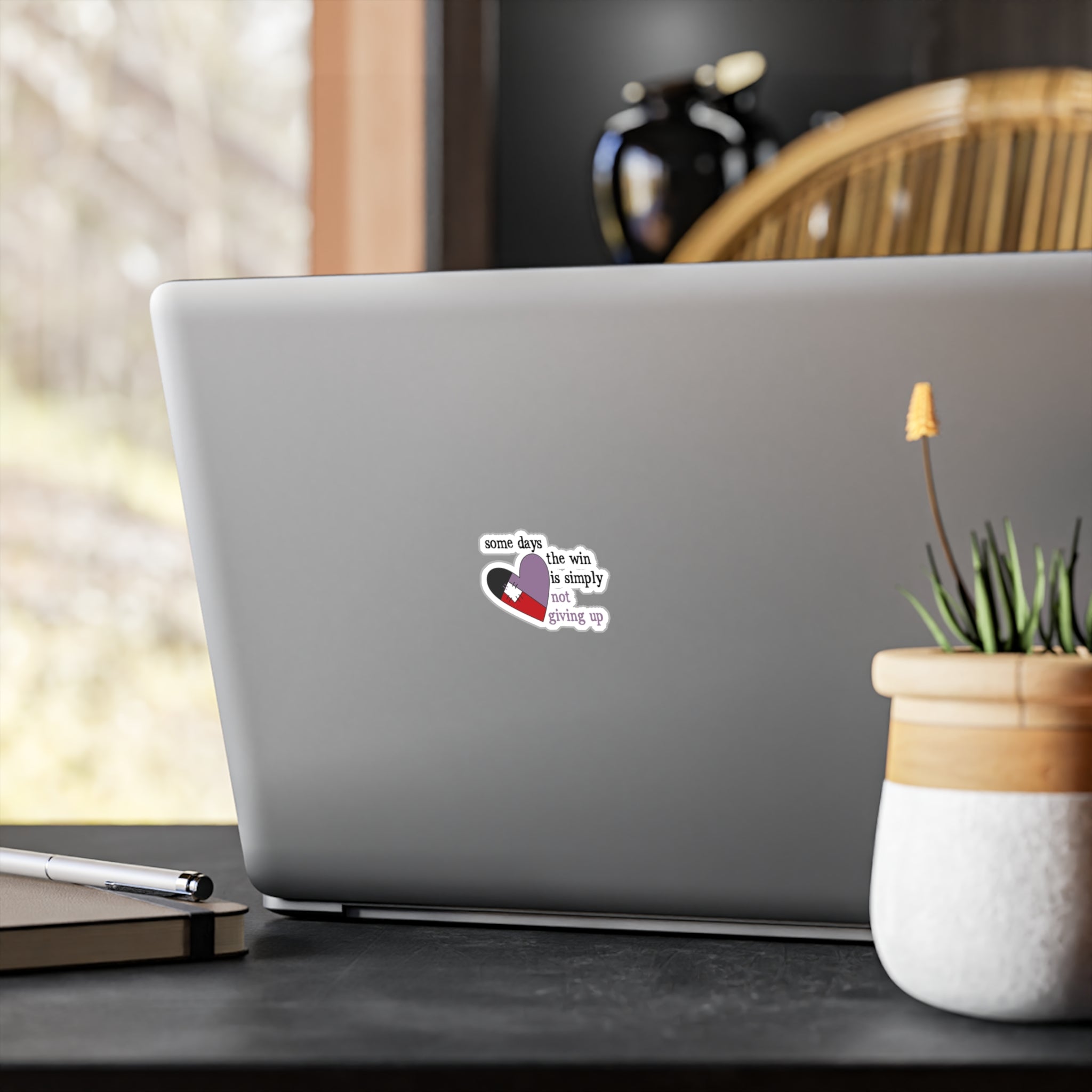 Not Giving Up Sticker – Chronically Humored x Shop Intaglio, Auntie Spoonie Resilience Decal, Chronic Illness & Neurodivergent Motivation
