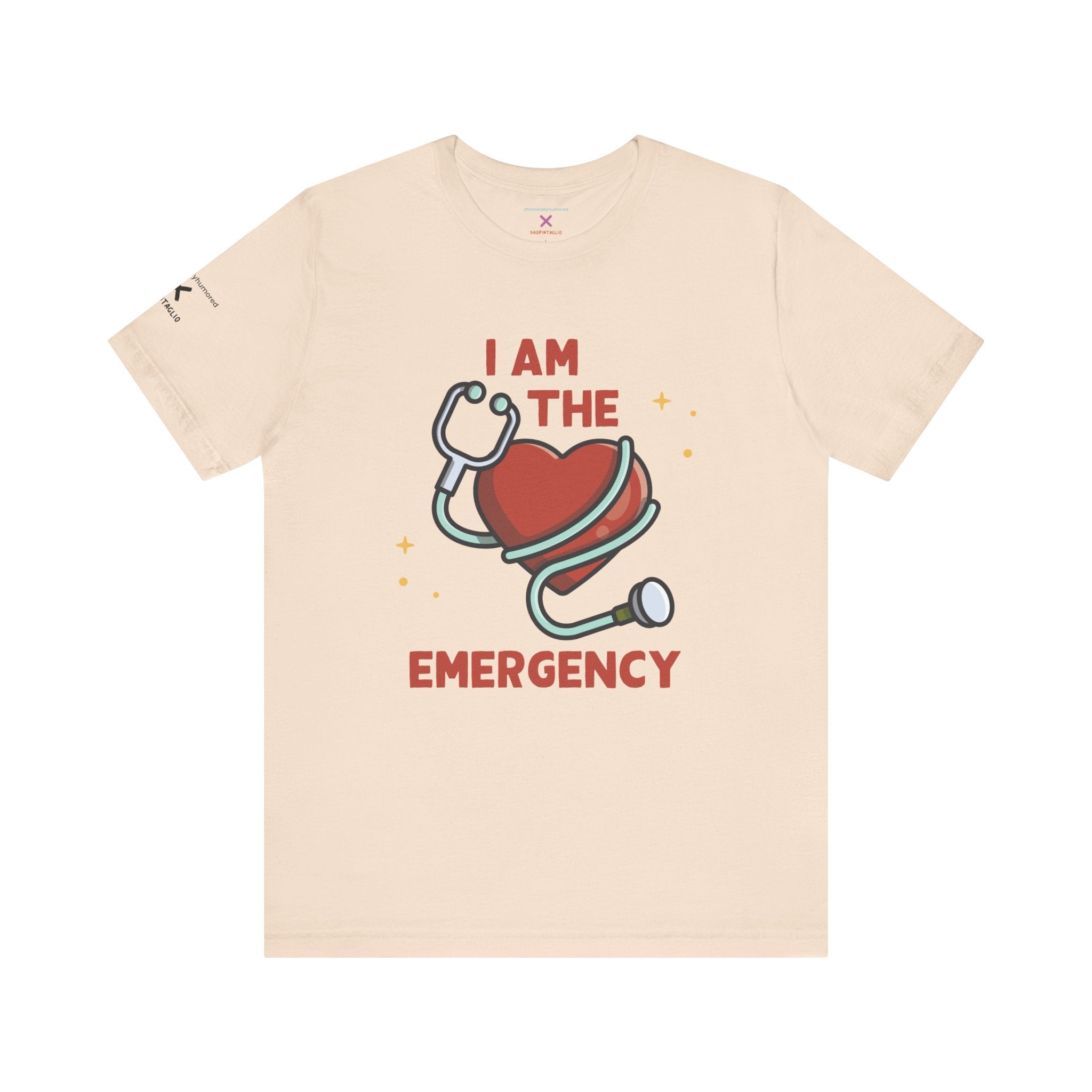 I Am the Emergency Graphic Tee | Bold Unisex Chronic Illness & Disability Pride Shirt XS–4X | Chronically Humored x Shop Intaglio