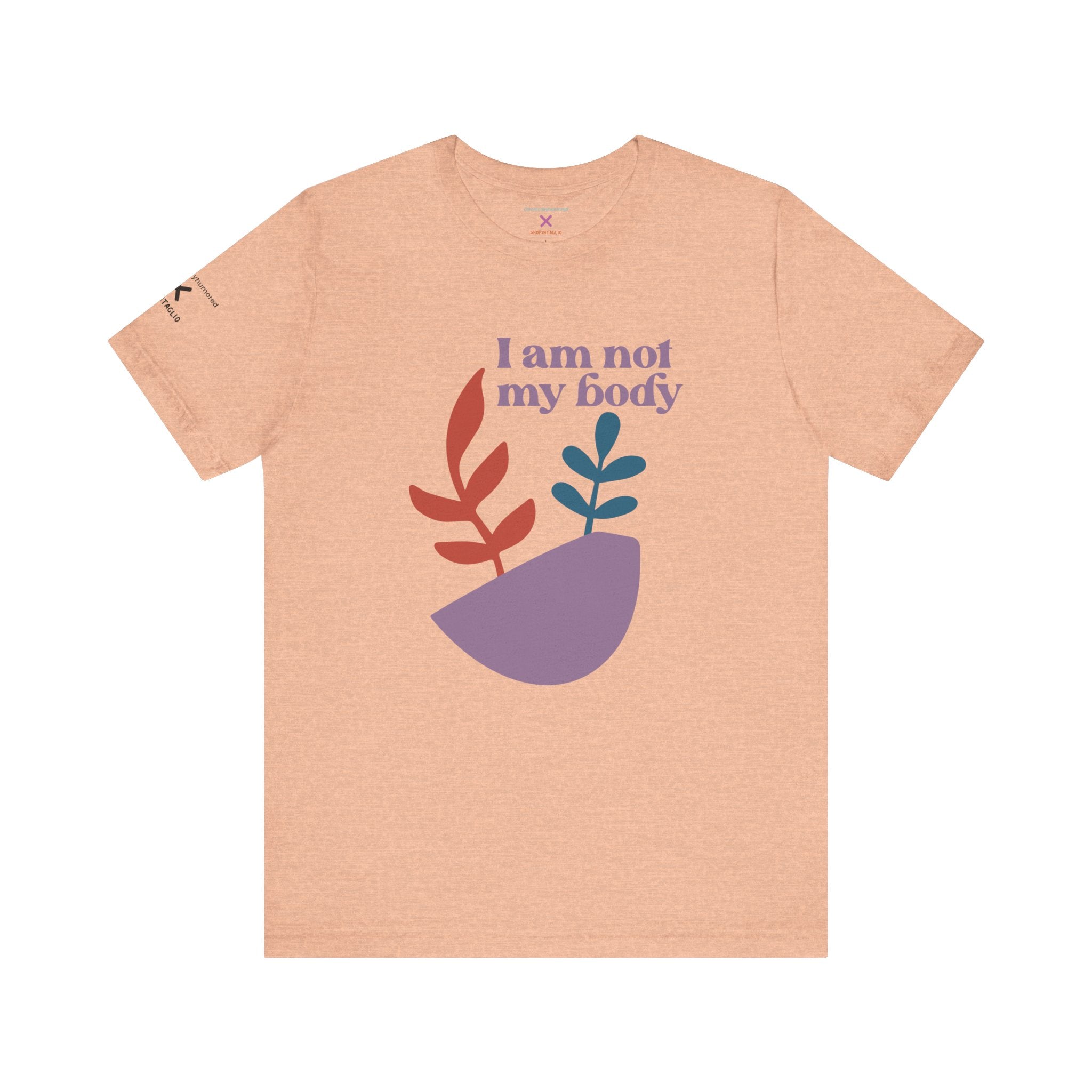 I Am Not My Body Tee – Chronically Humored x Shop Intaglio | Disability & Chronic Illness Identity Shirt (Bella Canvas 3001, XS–4X in Select Colors)