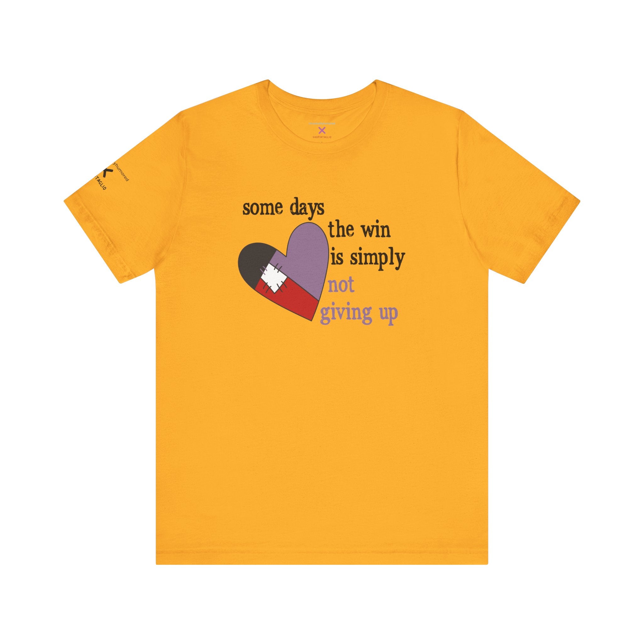 Not Giving Up Graphic Tee | Resilient Unisex Chronic Illness & Disability Strength Shirt XS–4X | Chronically Humored x Shop Intaglio