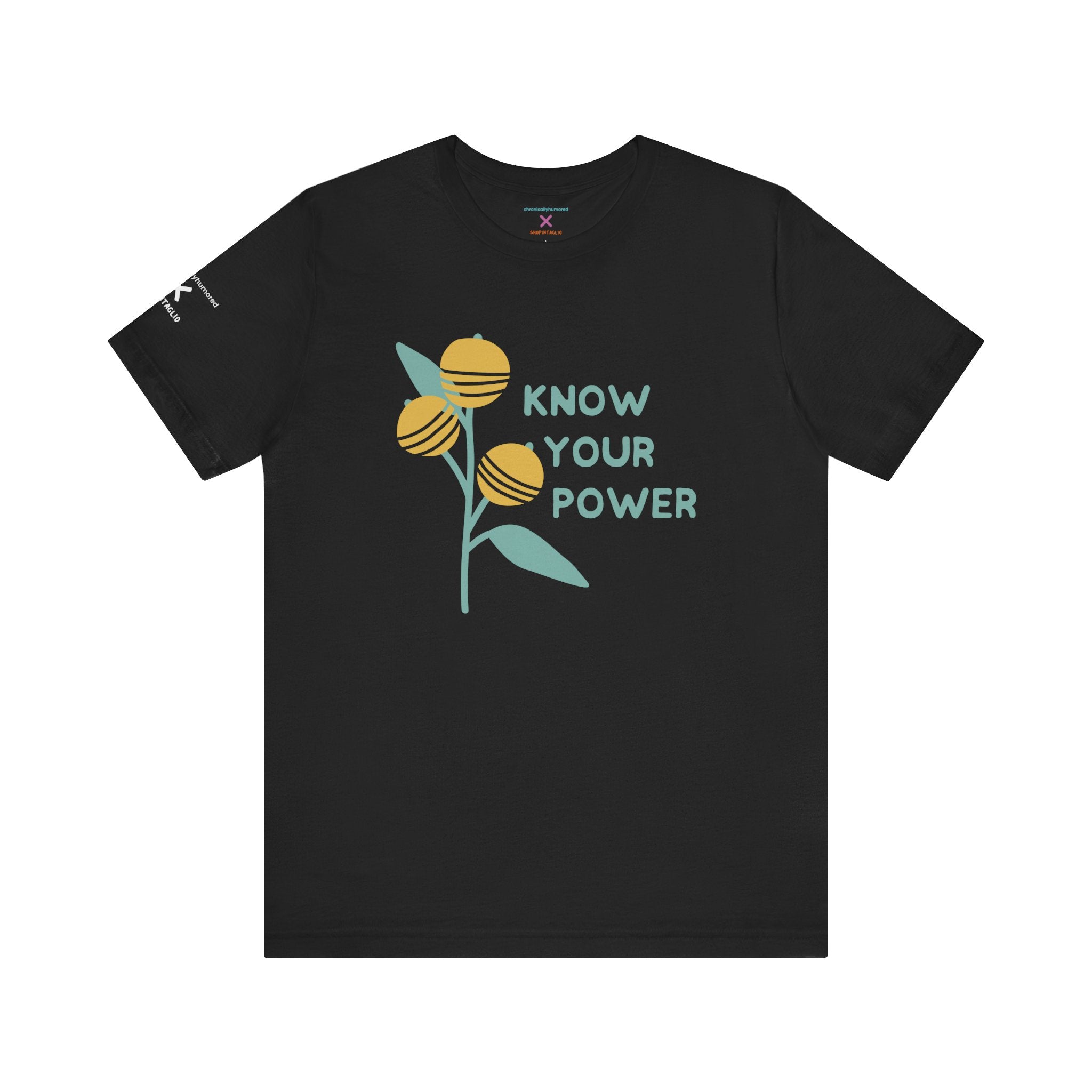 Know Your Power Tee – Chronically Humored x Shop Intaglio | Feminist & Disability Empowerment Shirt (Bella Canvas 3001, XS–4X in Select Colors)